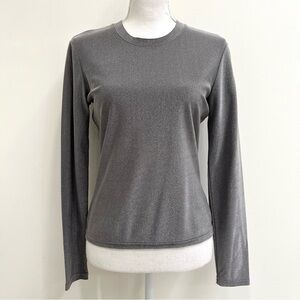 Vintage Y2K The Limited metallic gray crewneck long sleeve shirt stretch small
